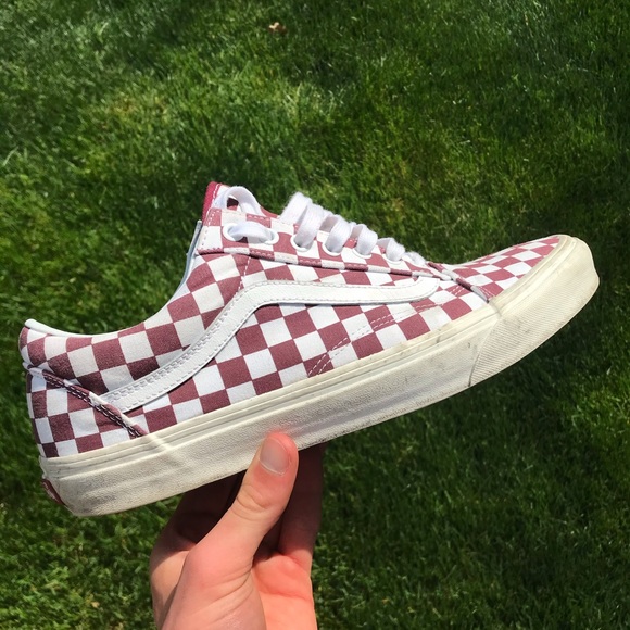 Vans Old Skool Maroon Checkerboard - Picture 2 of 5